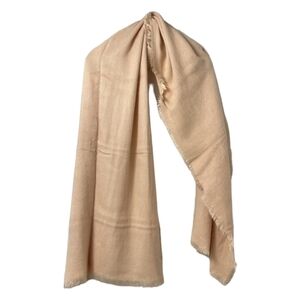KENSIE Brushed Thin Knit Scarf Blush Pink Fuzzy Raw Edge Cozy Soft Acrylic Vegan